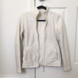 Uniqlo fleece jacket (white, size 2)